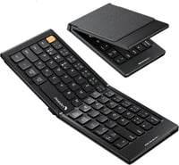 ProtoArc XK04 Összecsukható Kompakt QWERTZ Bluetooth Billentyűzet PU Bőrtokkal - Hordozható Mini Utazó Klaviatúra iPad iPhone Mac Android Wi 1