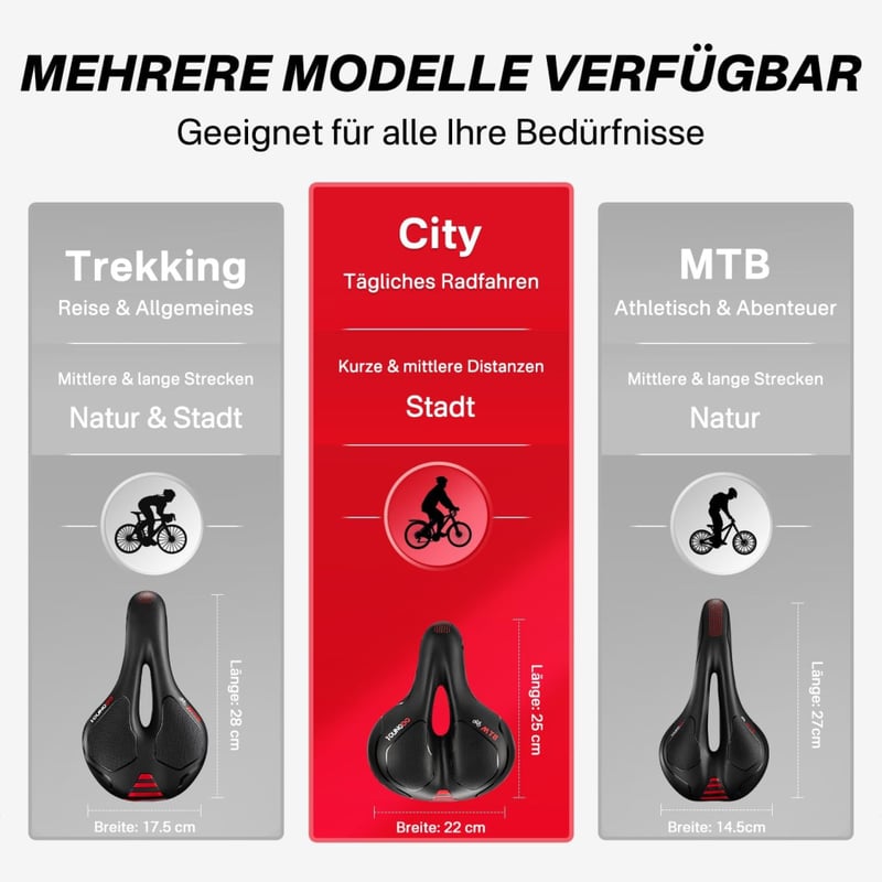 YOUNGDO ergonomikus gél kerékpár nyereg, lélegző férfi női bicikli nyereg - red