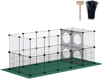 DINMO Kisállat Játszópark 160x70x63cm Oxford Szőnyeggel, Vasháló Kerítés 1