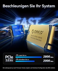 ORICO 512GB M.2 2242 NVMe SSD PCIe 3.0 - 2800MB/s Olvasási Sebesség, Réz Hűtőbordával Laptopokhoz, Mini PC-khez és IoT Eszközökhöz 3