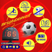 NET PLAYZ Futball Radar Sebességmérő - Edzőfelszerelés Sebességérzékelővel, Állítható Szögű Sporteszköz Futball, Golf, Baseball és Más Sport - Black, M 4