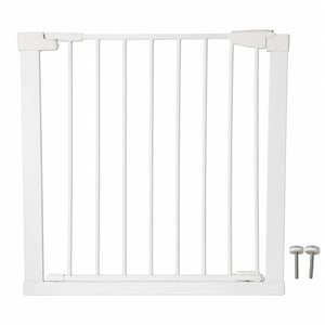 VOUNOT Biztonsági Kapu 75-84 cm, Fehér, Fúrás Nélküli, Automata Mágneses Zárral — 2 rögzítőelem hiányzik (Használt termék)
