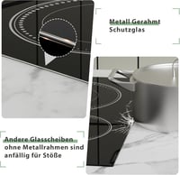 DELITEER Üvegkerámia Főzőlap 60 cm, 4 Zónás, 6600W, Érintőgombos Vezérlés, Dupla Zónával, Beépíthető Elektromos Főzőfelület, 240V 4