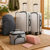Putni set za zaštitu prtljage: 2x navlaka za kofer + torba protiv mirisa + 30x krpica + kabanica za ruksak 1