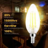 Edison E14 Dimmelhető LED Gyertyaizzó 4,5W, Vintage 2700K Meleg Fény 3