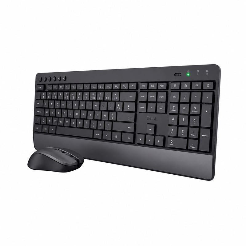 Bezdrôtová súprava klávesnice a myši Trust Trezo, francúzske rozloženie AZERTY — chýba Bluetooth adaptér (stav: pozri 2. obrázok)