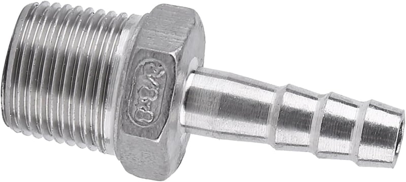 Hilitand Rozsdamentes Acél Pneumatikus Csőcsatlakozó - 3/8" x 8mm BSPT Menetes Tömlőillesztés SS304 - Gyorscsatlakozó Levegő, Üzemanyag és V