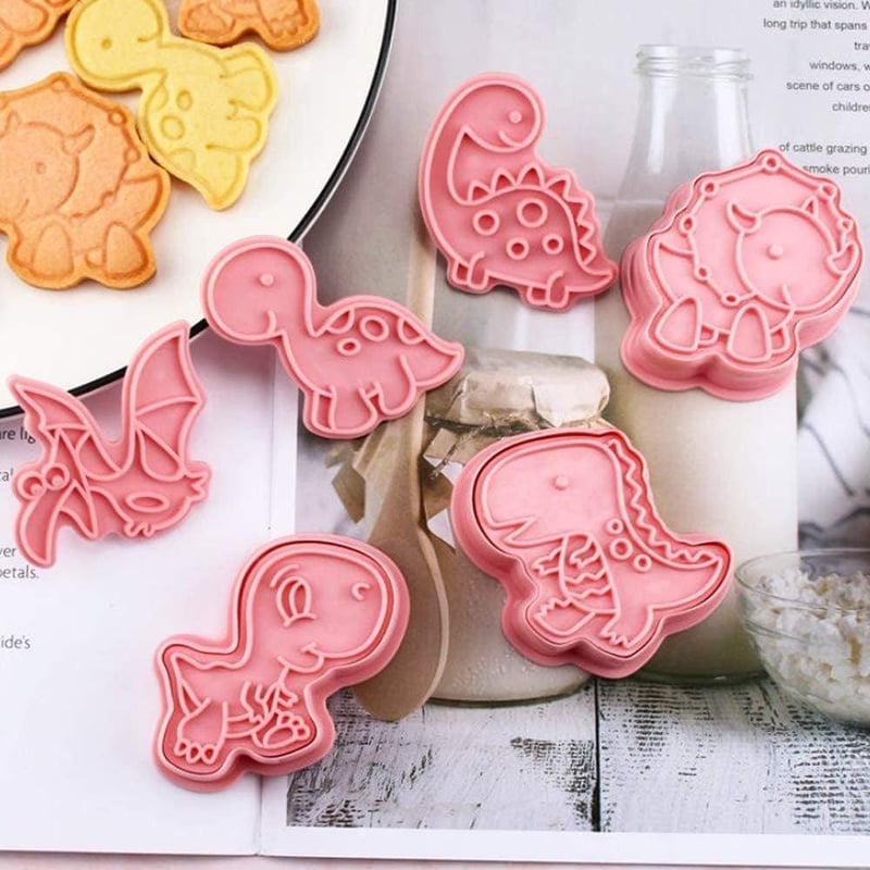 Dinoszaurusz Sütiforma Szett - 3D Fondant Kiszúró és Bélyegző (12 db)
