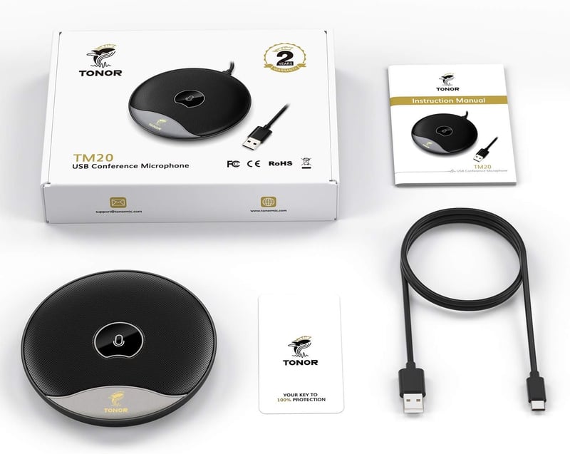 TONOR TM20 USB Konferencia Mikrofon 360°-os Hangrögzítéssel, Némító Gombbal