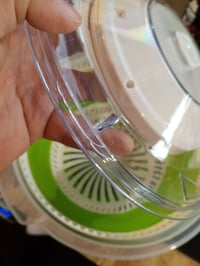 Centrifugă pentru salată pliabilă Emsa Basic, 4 litri, transparent/verde - capac rupt, funcțională (stare: vezi a 2-a poză) 2