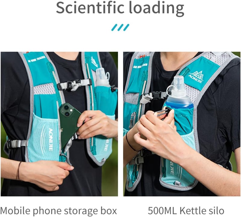 Win.Deeper 5L Ultrakönnyű Hidratáló Hátizsák Futáshoz, Túrázáshoz, Kerékpározáshoz - 1,5L Víztartállyal vagy 500ml Kulaccsal