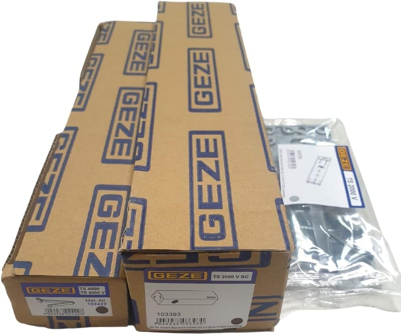 GEZE TS 2000 V BC barna karos ajtócsukó 1250 mm-es szárnyakhoz, szerelőlappal