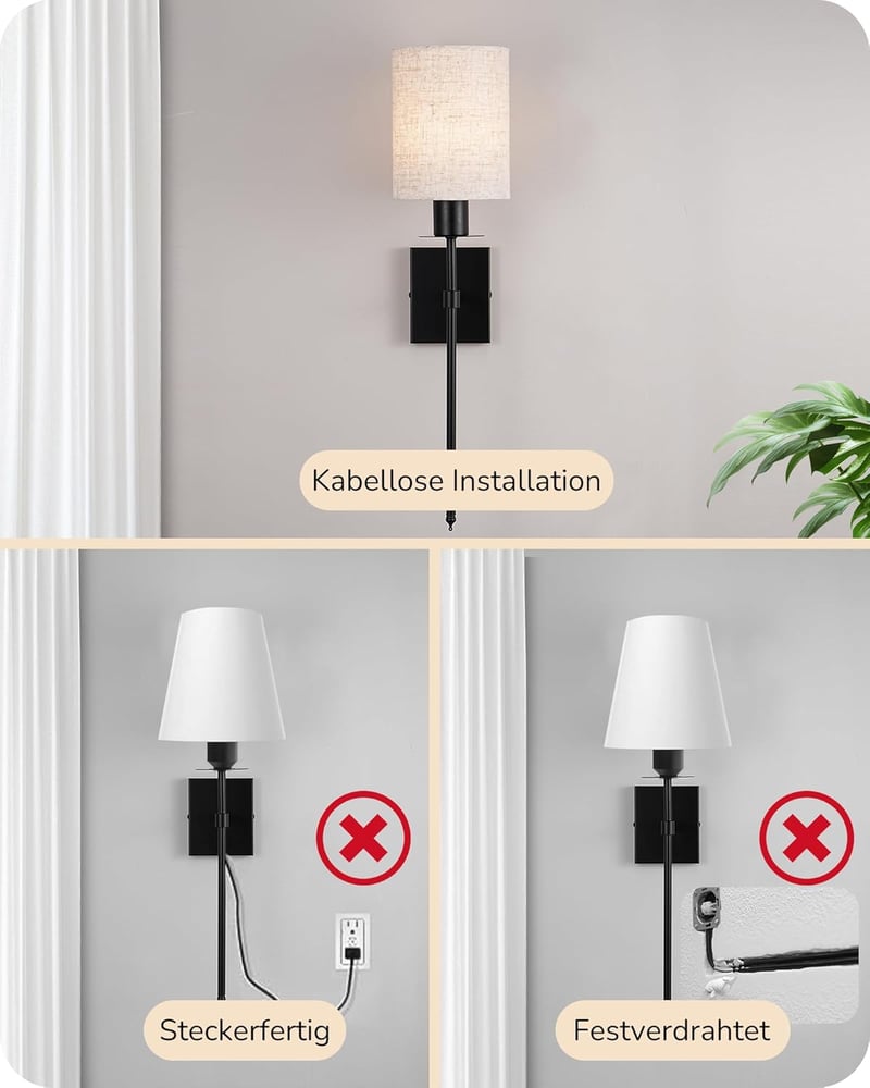 EDISHINE 2 db Akkumulátoros Fali Lámpa - Vezeték Nélküli RGB LED Világítás Távirányítóval, 12 Szín, 2 Dinamikus Mód, USB Tölthető, Fekete