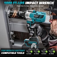 Ecarke 1360 Nm Akkumulátoros Ütvecsavarozó, Makita 18V Kompatibilis, Kefe Nélküli 1/2" Kerékanya Lazító LED Világítással, Állványszereléshez 2
