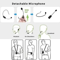 SHIDU Hordozható Hangosító Bluetooth Hangszóróval és UHF Vezeték Nélküli Mikrofonnal - 10W, 1800mAh, MP3 Lejátszás Tanároknak, Idegenvezetőknek 8