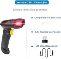 NETUM Bluetooth QR kódolvasó - Vezeték nélküli 1D/2D vonalkód szkenner iOS és Android támogatással 5