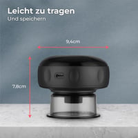 Nuvance 72 fokozatú elektromos köpölyöző szett - Cellulitkezelő masszírozó készülék (fekete) 7