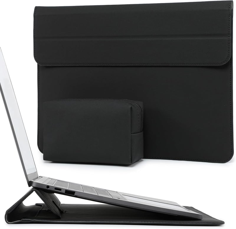 HYZUO 13,3-14" Állítható Laptop Tok MacBook Pro 14" M3/M2/M1 és Surface Laptop 5 Kompatibilis - Fekete