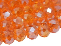 Cseh kristály üveggyöngyök - Narancssárga AB, 4x3 mm - Csiszolt rondell 1