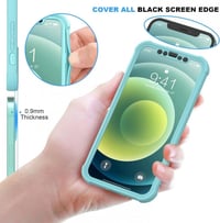 Apple iPhone 12 Mini Világoskék Szilikon Védőtok Üvegfóliával 4