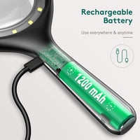 Ntrjtrss 33 LED-es Nagyító 30x/60x Nagyítással - USB Tölthető Kézi Olvasó Nagyító 3 Fényerősséggel - Időseknek, Gyerekeknek, Ékszerészeknek  3