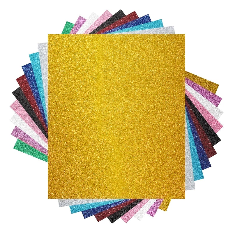 NANAPLUMS Glitteres Vasalható Vinyl Fólia - 30,5x25,4 cm Hőtranszfer Textil Fólia DIY Pólókhoz, 10 Csillogó Színben