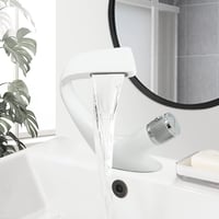 Solvex modern fehér vízesés mosdócsap, króm egykaros keverő 2