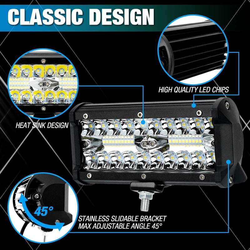 FOCO 7" LED traktor lámpa 240W, vízálló, fehér, 2db