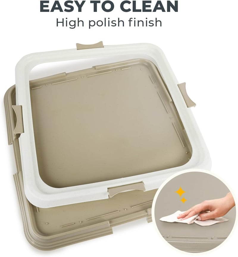 PAWISE Kutyatoalett Tálca - Nagy Méretű Pelenkatartó Alátét Kölyökkutyáknak, Csúszásgátló Tappancsokkal, Beltéri-Kültéri Használatra, 23,5x2 - beige, Large
