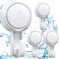 Luxear Erős Tapadókorongos Akasztó Szett 4db - 5kg Teherbírású Fúrás Nélküli Kampók Fürdőszobába, Konyhába, Zuhanyzóba - Újrahasználható Tör 1