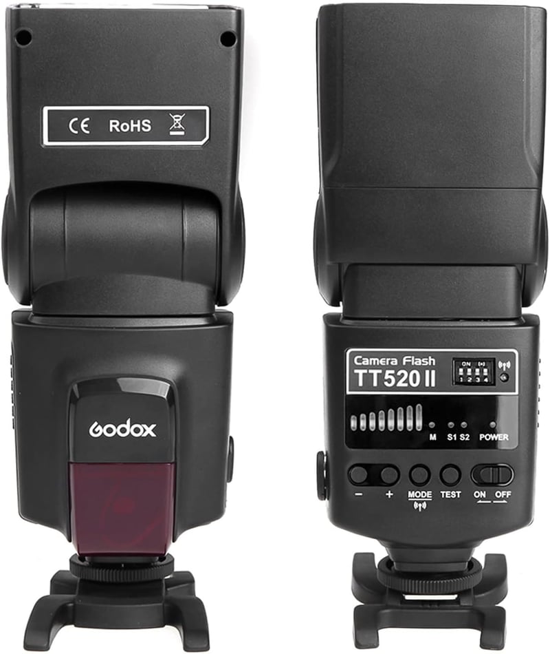 Godox TT520II Univerzális Vaku 5600K + 2.4G Vezeték Nélküli Kioldó, 1/20000s Vakuidő, M/S1/S2 Módok, Canon Nikon Pentax Olympus Kompatibilis