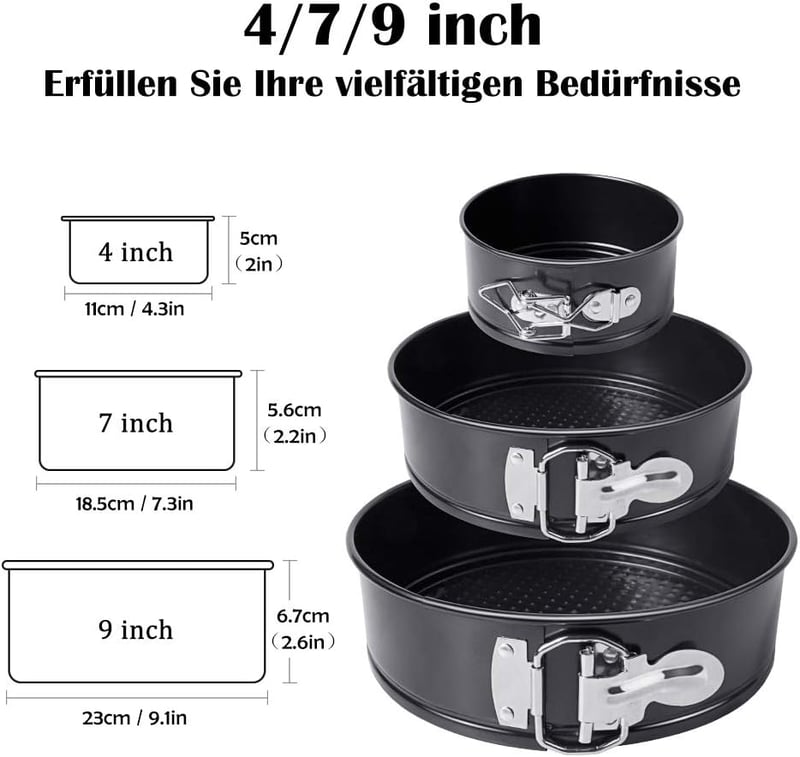 Kerek sütőforma szett 3 db - HomeMall csöpögésmentes tapadásmentes tortaforma