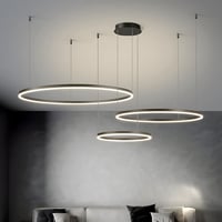 YYUTLUO Modern LED Csillár - 3 Fekete-Arany Gyűrű (40+60+80cm), 90W, Távirányítható, Fényerőszabályozható Mennyezeti Függőlámpa Nappaliba 9