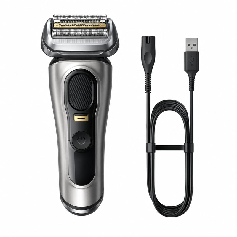 Aparat de ras electric pentru bărbați Braun Series 9 Pro+ 9517s, argintiu — defect, pentru piese: nu pornește/nu funcționează (stare: vezi a 2-a poză)