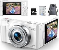 CAMWORLD 72MP Digitális Fényképezőgép 4K Videóval - 18X Zoom, 270° Forgatható LCD Kijelző, Autofókusz, Képstabilizátor, Vlog Kamera 1