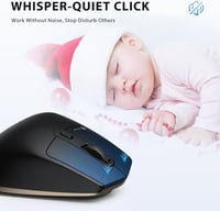 iClever Bluetooth egér, ergonomikus vezeték nélküli egér, újratölthető, 2400 DPI, 7 gomb, fekete 7