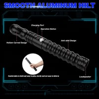 Duel Lightsabers Fénykard Felnőtteknek - Fém Markolatú, 44 Hüvelykes, Mozgásérzékelős, 16 Hangeffekttel, Nehéz Párbajokra, Fekete 7
