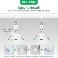 ALUSSO LED Süllyesztett Mennyezeti Spotlámpa Szett, 230V, Dimmelhető, 68mm, 4W, IP44, 3 Színhőmérséklet, Fürdőszobába, Konyhába, 12db 6