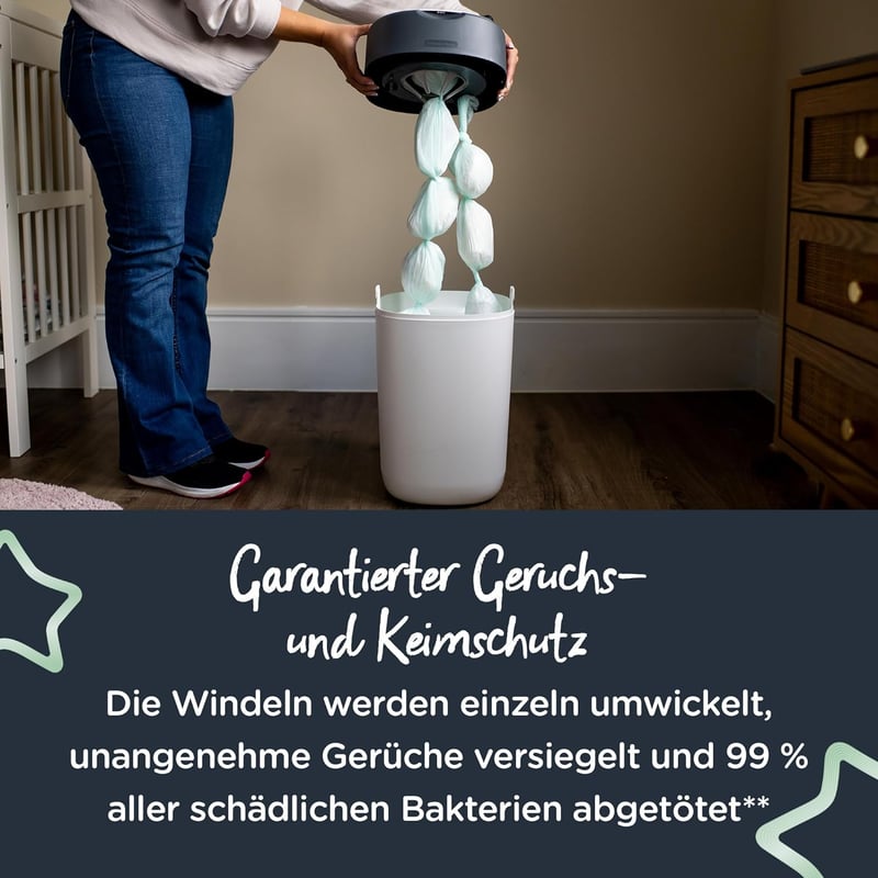 Tommee Tippee Utántöltő Kazetták Twist & Click Pelenkakuka Rendszerhez - Antibakteriális Greenfilm, 6 db Csomag