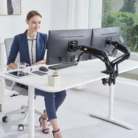 NB North Bayou F160 Dupla Monitortartó Kar 17-27" Képernyőkhöz - Gázrugós, 360° Forgatható, 2-9 kg Teherbírású VESA Kompatibilis Asztali Áll 2