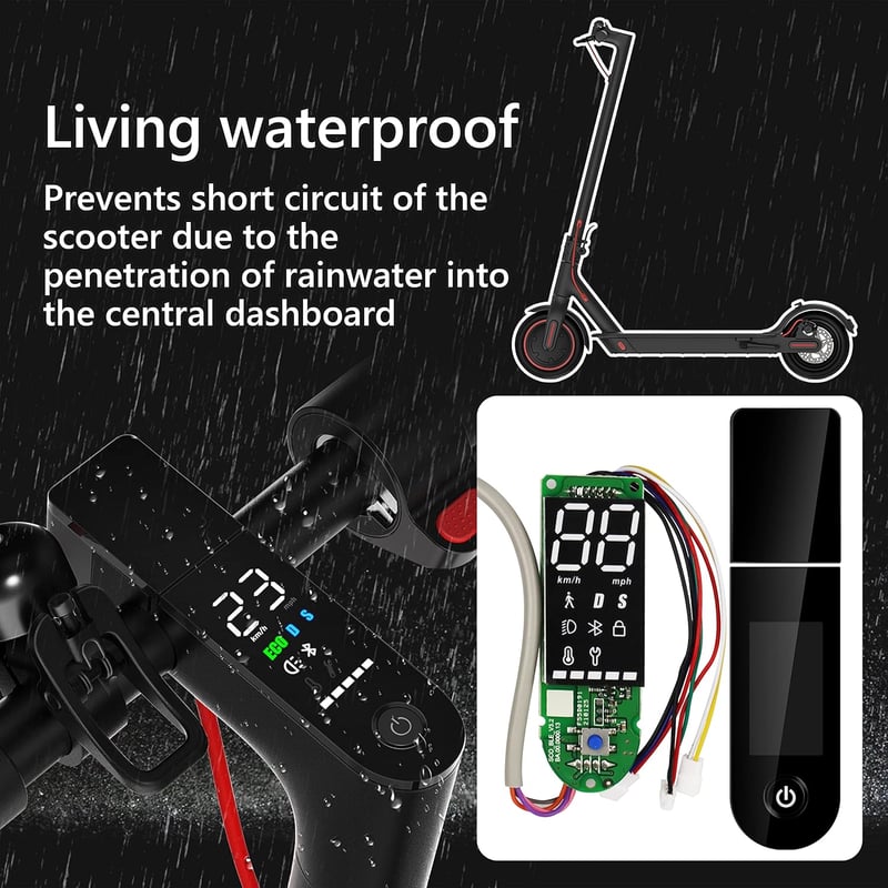 Yungeln Bluetooth V2.0 Roller Műszerfal 3 Csatlakozókábellel - Univerzális Verzió Xiaomi M365Pro Pro2 Elektromos Rollerhez - Vízálló Fém Ker