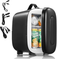 FOHERE Mini Hűtő 5L - Hordozható Hűtőszekrény 6 Dobozos Kapacitással, 12V/220V/USB Tápellátás, Csendes Működés Kozmetikumokhoz, Italokhoz, O 1