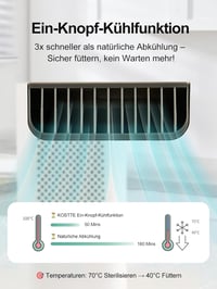 BootyBay Intelligens Cumisüveg Készítő - 20 Másodperces Tápszer Elkészítés, 1.5L Víztartály, BPA-mentes, Csendes Működés, 16 cm-ig Állítható 6
