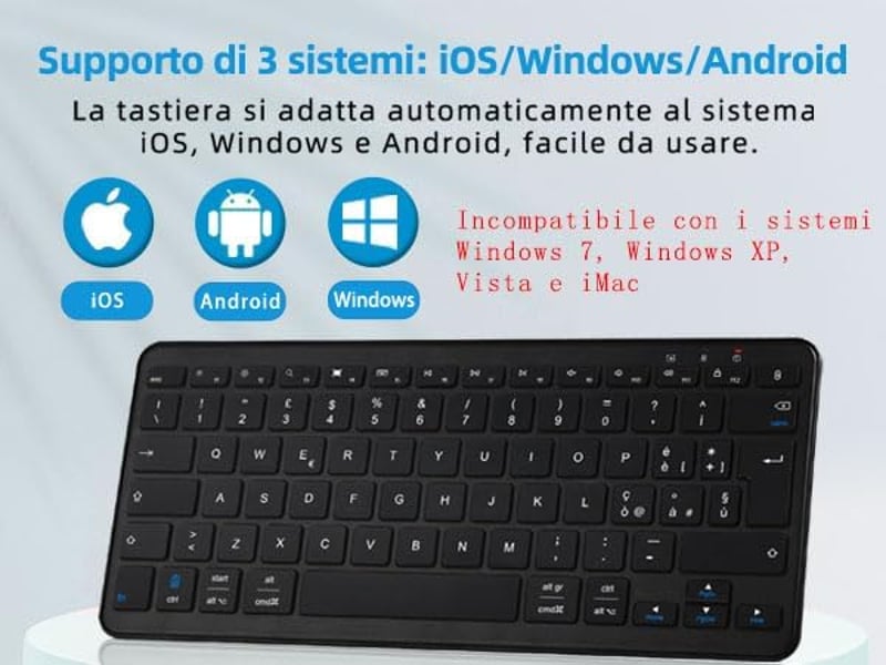 Qulose Wireless Bluetooth Billentyűzet 12 Hüvelykes Eszközökhöz - silver