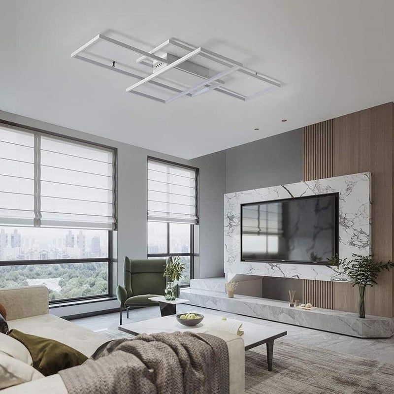Diossad Téglalap LED Mennyezeti Lámpa 120W Távirányítóval - Szabályozható Fényerő, 2700K-6500K Színhőmérséklet, Memória Funkcióval, Nappali,