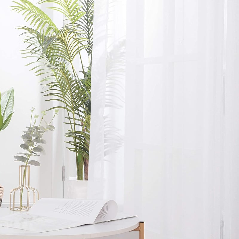 Deconovo fehér fényáteresztő függöny nappalihoz, 260x140 cm, 2 db