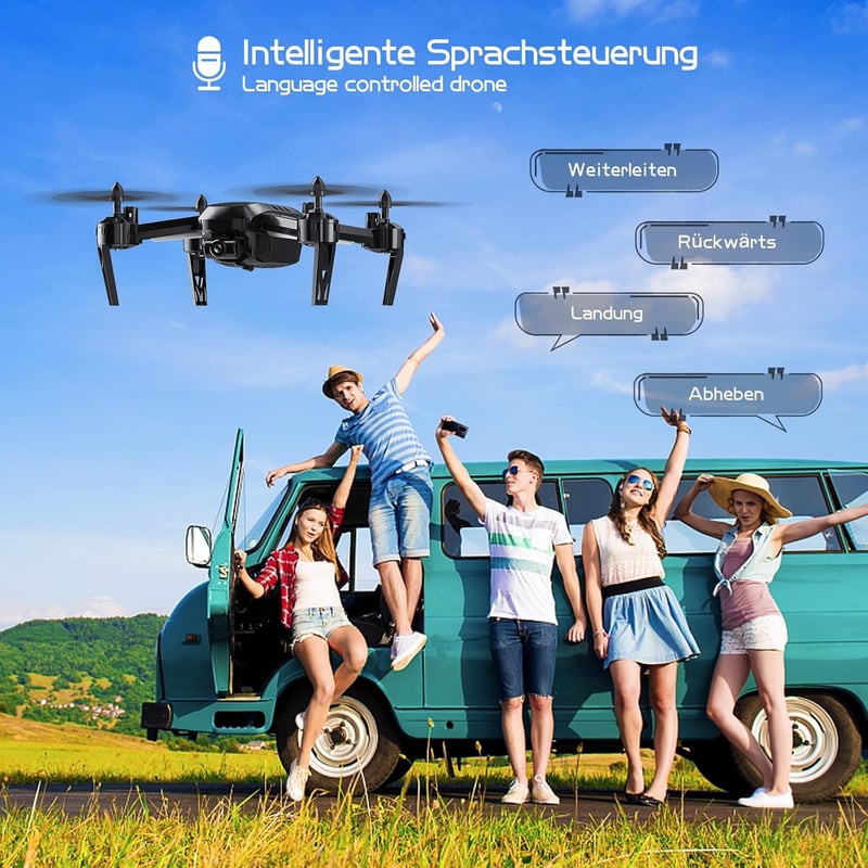 Wipkviey T6 Drón 1080P HD Kamerával - 32 Perc Repülési Idő, WiFi FPV Élő Videó, 2 Akkumulátor, Magasságtartás, Fejnélküli Mód, Kezdőknek
