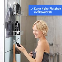 Bamodi Akasztható Zuhanytartó - Fúrás Nélküli Zuhanypolc Samponok Tárolására, Rozsdamentes Acél, 3 Részes, 70 cm Magas 6