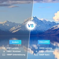 VISULAPEX S1 Full HD Projektor 1080P 15000LM 220" Kijelző 5G WiFi Hordozható Házimozi TV Stick/X-Box/DVD/Laptop/Okostelefon Kompatibilis Feh 2
