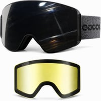 Lyžiarske a snowboardové okuliare Odoland s magnetickými vymeniteľnými sklami, UV ochranou a úpravou proti zahmlievaniu, strieborné — poškriabané (stav: pozri 2. obrázok) 1